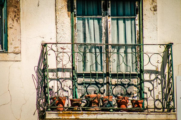 Lizbon şehir merkezindeki bir binanın dış görünüşü Portekiz 'de