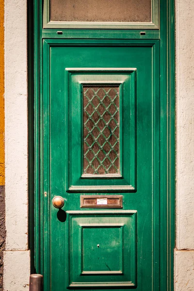 stock image View of the facade of a building in the downtown of Lisbon in Portugal