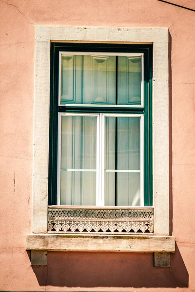 Vista Fachada Edifício Centro Lisboa Portugal — Fotografia de Stock