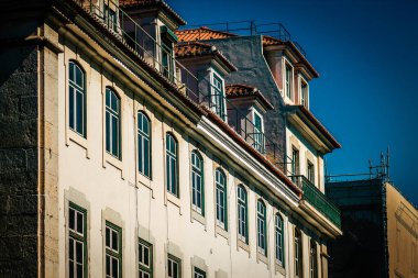 Lizbon şehir merkezindeki bir binanın dış görünüşü Portekiz 'de