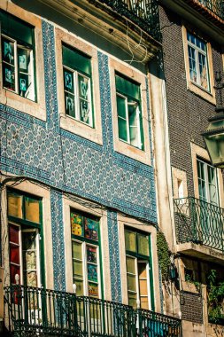 Lizbon şehir merkezindeki bir binanın dış görünüşü Portekiz 'de