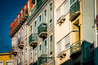 Lizbon şehir merkezindeki bir binanın dış görünüşü Portekiz 'de