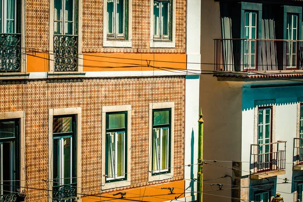 Veduta Della Facciata Edificio Nel Centro Lisbona Portogallo — Foto Stock