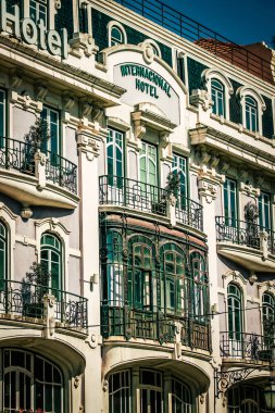 Lizbon şehir merkezindeki bir binanın dış görünüşü Portekiz 'de