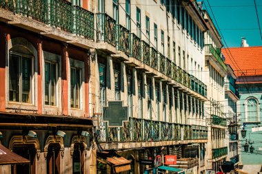 Lizbon şehir merkezindeki bir binanın dış görünüşü Portekiz 'de