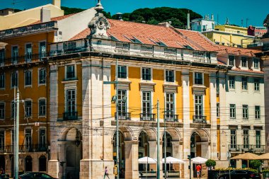Lizbon şehir merkezindeki bir binanın dış görünüşü Portekiz 'de