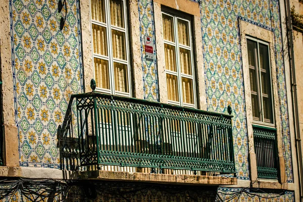 Veduta Della Facciata Edificio Nel Centro Lisbona Portogallo — Foto Stock