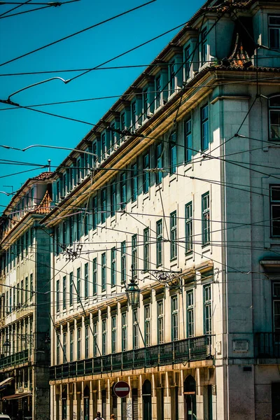 Вид Фасад Здания Центре Лиссабона Португалии — стоковое фото