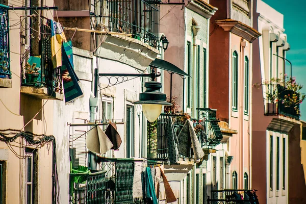 Vista Fachada Edifício Centro Lisboa Portugal — Fotografia de Stock