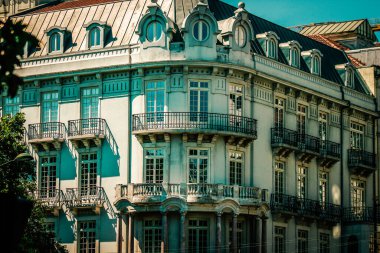 Lizbon şehir merkezindeki bir binanın dış görünüşü Portekiz 'de