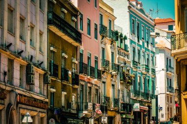 Lizbon şehir merkezindeki bir binanın dış görünüşü Portekiz 'de