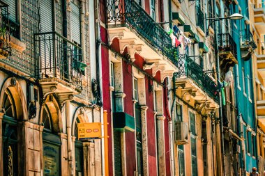 Lizbon şehir merkezindeki bir binanın dış görünüşü Portekiz 'de