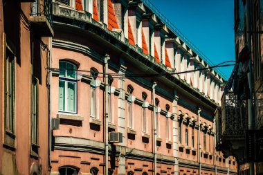 Lizbon şehir merkezindeki bir binanın dış görünüşü Portekiz 'de