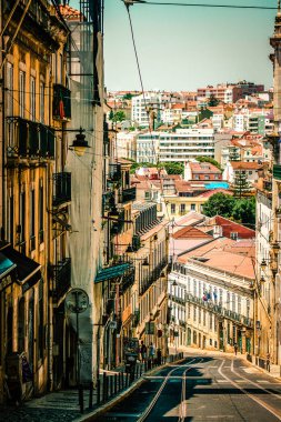 Lizbon şehir merkezindeki bir binanın dış görünüşü Portekiz 'de
