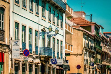Lizbon şehir merkezindeki bir binanın dış görünüşü Portekiz 'de