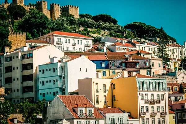 Vista Fachada Edificio Centro Lisboa Portugal — Foto de Stock