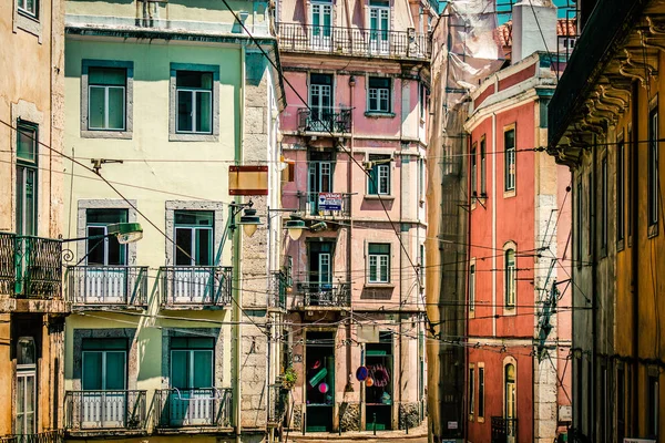 Vista Fachada Edificio Centro Lisboa Portugal — Foto de Stock