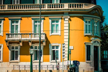 Lizbon şehir merkezindeki bir binanın dış görünüşü Portekiz 'de
