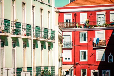 Lizbon şehir merkezindeki bir binanın dış görünüşü Portekiz 'de