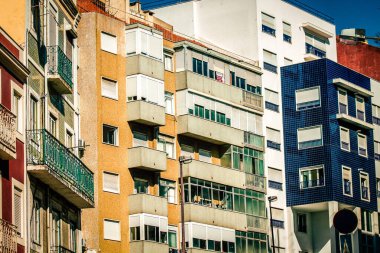 Lizbon şehir merkezindeki bir binanın dış görünüşü Portekiz 'de