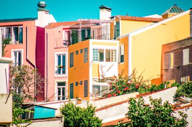 Lizbon şehir merkezindeki bir binanın dış görünüşü Portekiz 'de