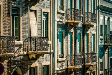 Lizbon şehir merkezindeki bir binanın dış görünüşü Portekiz 'de