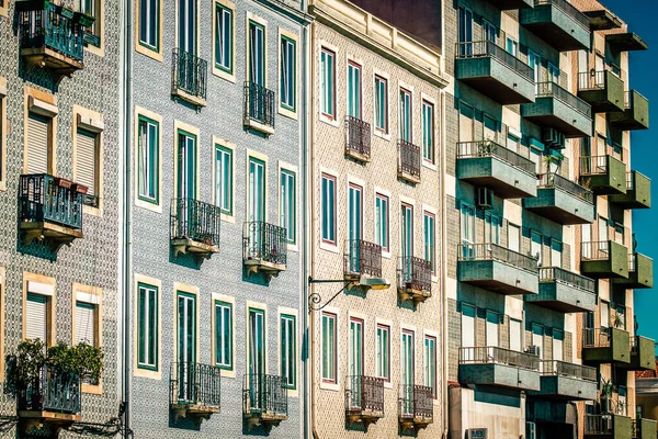 Veduta Della Facciata Edificio Nel Centro Lisbona Portogallo — Foto Stock