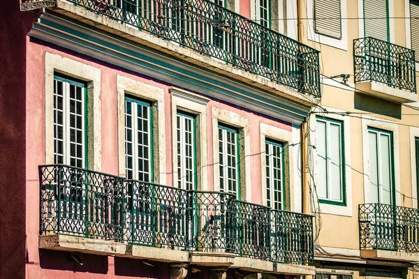 View Facade Building Downtown Lisbon Portugal — Stock Photo, Image