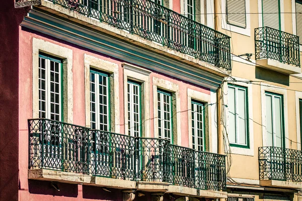 Vista Fachada Edificio Centro Lisboa Portugal — Foto de Stock