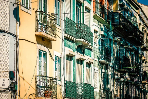 Vista Fachada Edificio Centro Lisboa Portugal — Foto de Stock