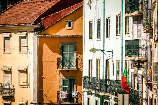 Widok Fasadę Budynku Centrum Lizbony Portugalii — Zdjęcie stockowe
