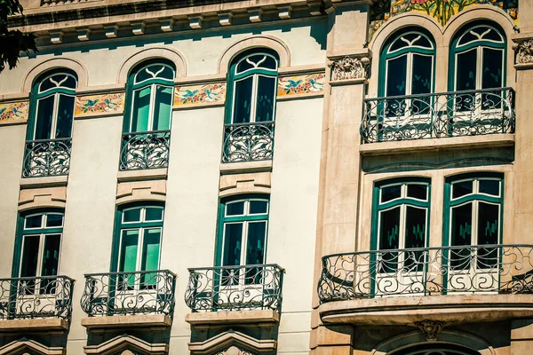 Lizbon Şehir Merkezindeki Bir Binanın Dış Görünüşü Portekiz — Stok fotoğraf