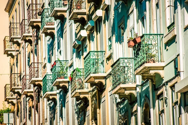 Vista Fachada Edificio Centro Lisboa Portugal — Foto de Stock