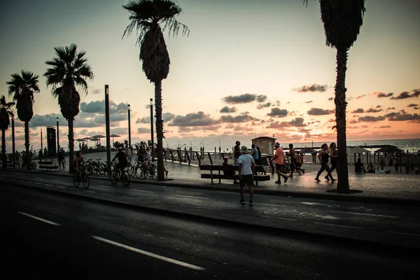 Tel Aviv Israël Oktober 2020 Zicht Van Niet Geïdentificeerde Mensen — Stockfoto