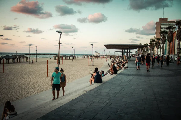 Tel Aviv Israel Outubro 2020 Vista Pessoas Não Identificadas Sem — Fotografia de Stock