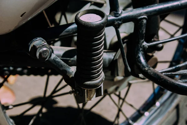 Nahaufnahme Eines Motorrads Das Den Straßen Der Innenstadt Des Großraums — Stockfoto