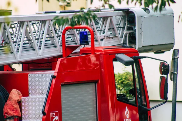 Reims France Oktober 2020 Zicht Een Franse Brandweerauto Interventie Straten — Stockfoto