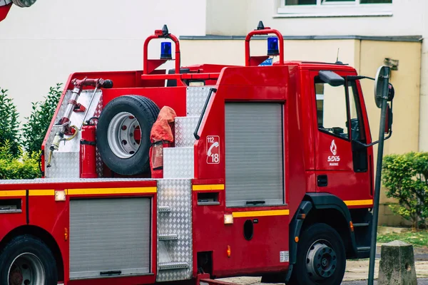Реймс Франция Октября 2020 Вид Французской Пожарной Машины Время Интервенции — стоковое фото