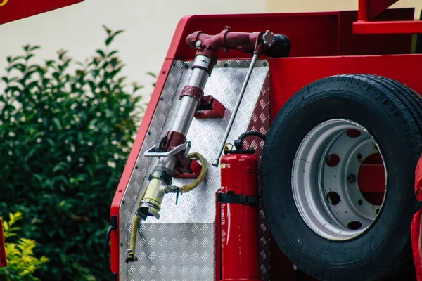 Reims Francia Octubre 2020 Vista Camión Bomberos Francés Intervención Las — Foto de Stock