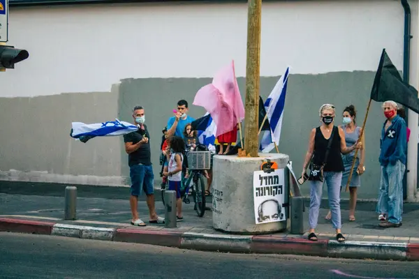 Tel Aviv Israele Ottobre 2020 Veduta Persone Israeliane Non Identificate — Foto Stock