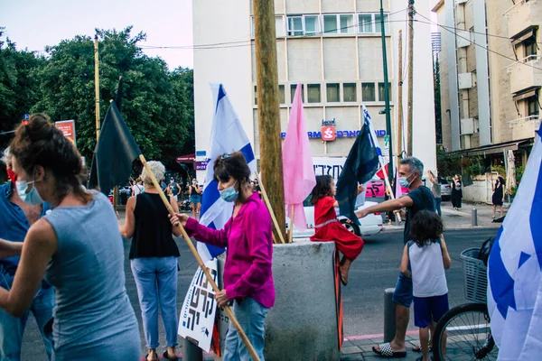 Tel Aviv Israele Ottobre 2020 Veduta Persone Israeliane Non Identificate — Foto Stock