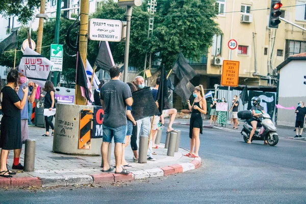 Tel Aviv Srail Ekim 2020 Tel Aviv Sokaklarında Coronavirus Salgınıyla — Stok fotoğraf