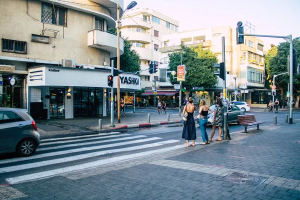 Tel Aviv Israel Oktober 2020 Visa Oidentifierade Israeliska Människor Går — Stockfoto