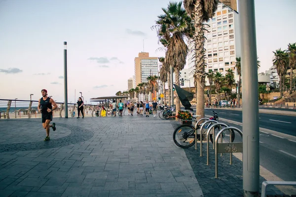 Tel Aviv Israel October 2020 View Unidentified Israeli People Walking — Stock Photo, Image