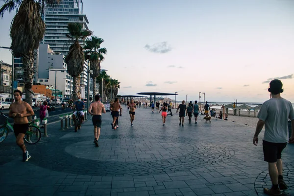 Tel Aviv Israel Oktober 2020 Blick Auf Unbekannte Die Während — Stockfoto