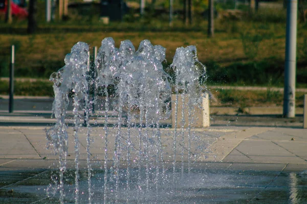 Reims France Października 2020 Widok Fontanny Centrum Reims Miasta Regionie — Zdjęcie stockowe