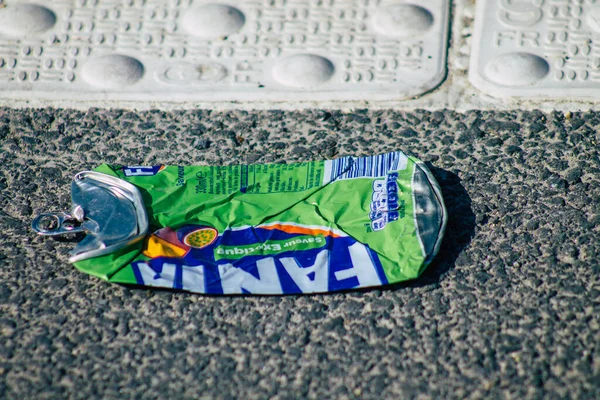 Reims France October 2020 View Garbage Thrown Streets Reims City — Stock Photo, Image