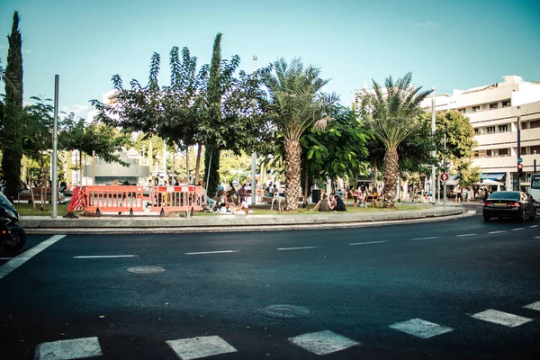 Tel Aviv Israel Octubre 2020 Vista Personas Israelíes Identificadas Sentadas — Foto de Stock