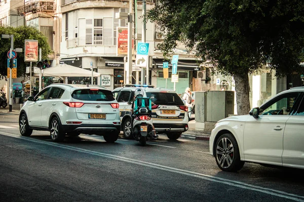 Tel Aviv Israel Outubro 2020 Vista Povo Não Identificado Rolando — Fotografia de Stock