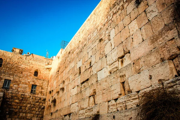 Κοντινό Πλάνο Του Δυτικού Τείχους Τείχος Δακρύων Συχνά Συντομεύεται Kotel — Φωτογραφία Αρχείου